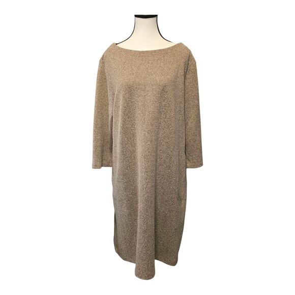 J Jill Pullover Knit Dress Womens Plus Size 1X Long Sleeve Herringbone Career - Picture 1 of 16
